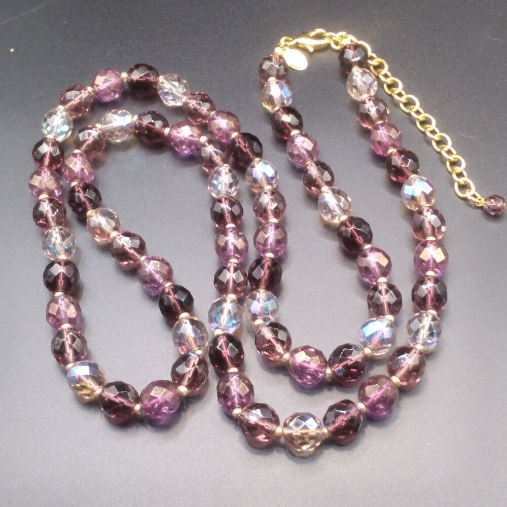 Joan Rivers Purple Crystal Firepolish Beaded 36'' Necklace